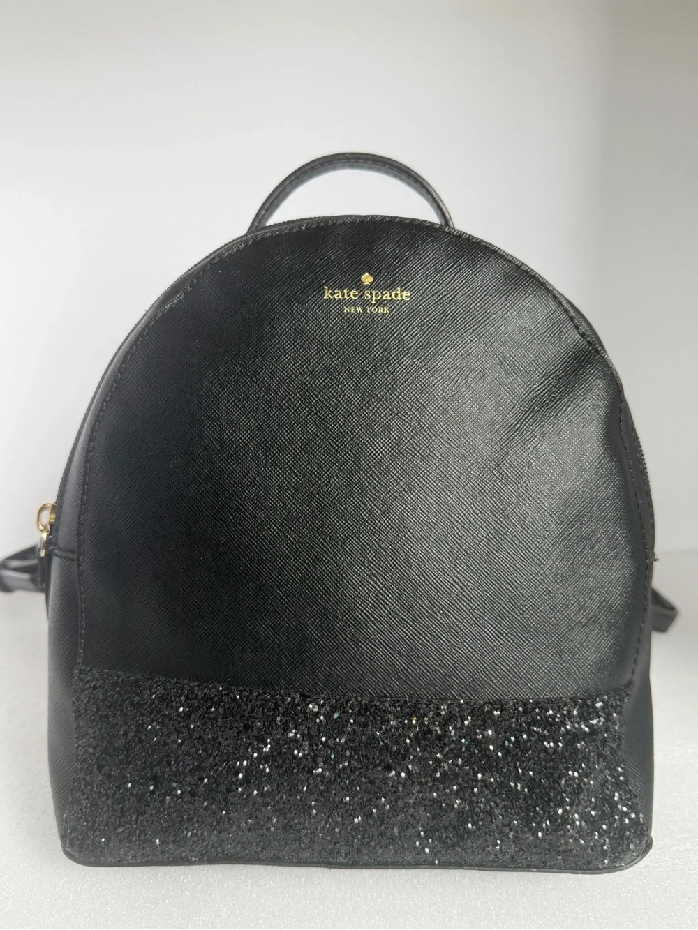 KATE SPADE Greta Court Sammi Black Glitter Small Backpack